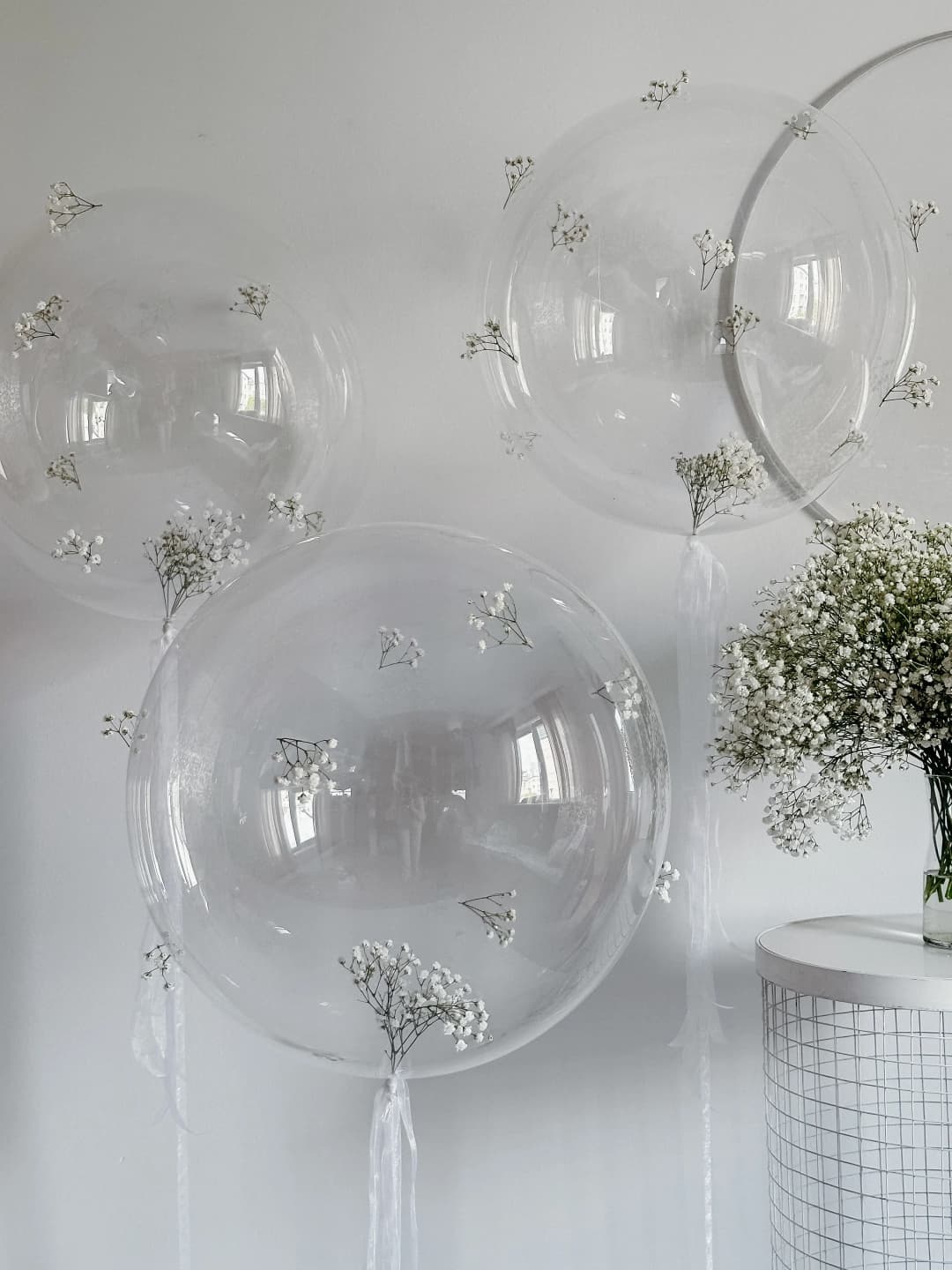 Balon przezroczysty z gipsówką