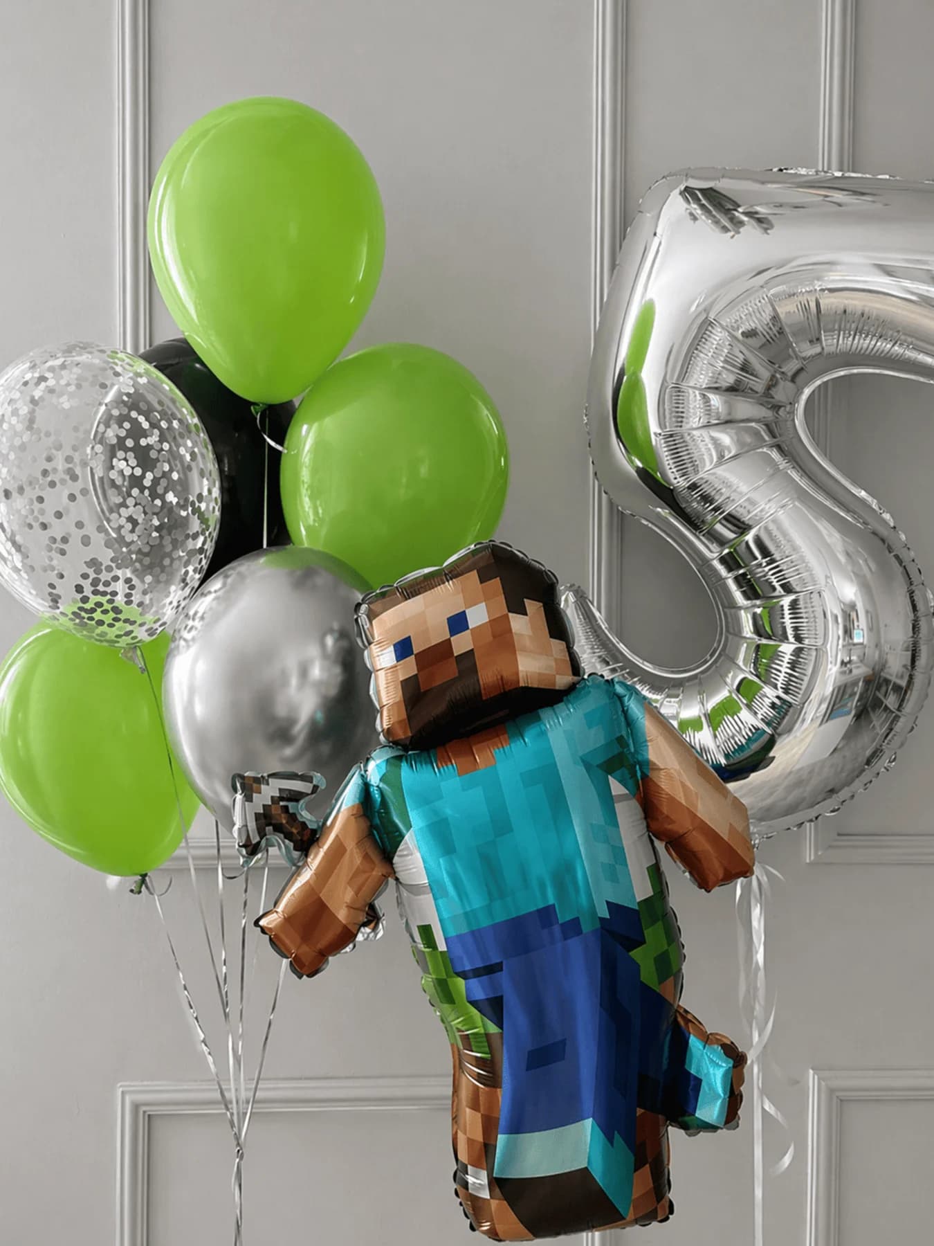 Zestaw balonów Minecraft z cyfrą